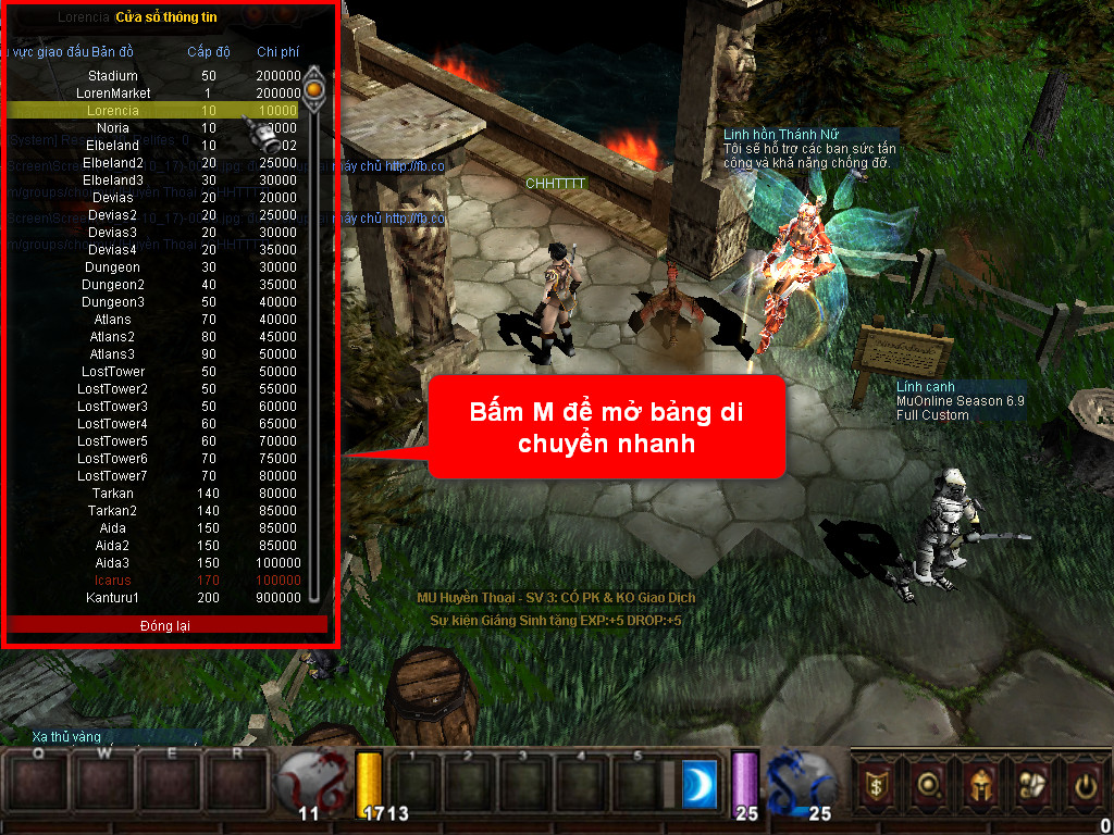 Chức năng chính của Game MU Lôi Phong